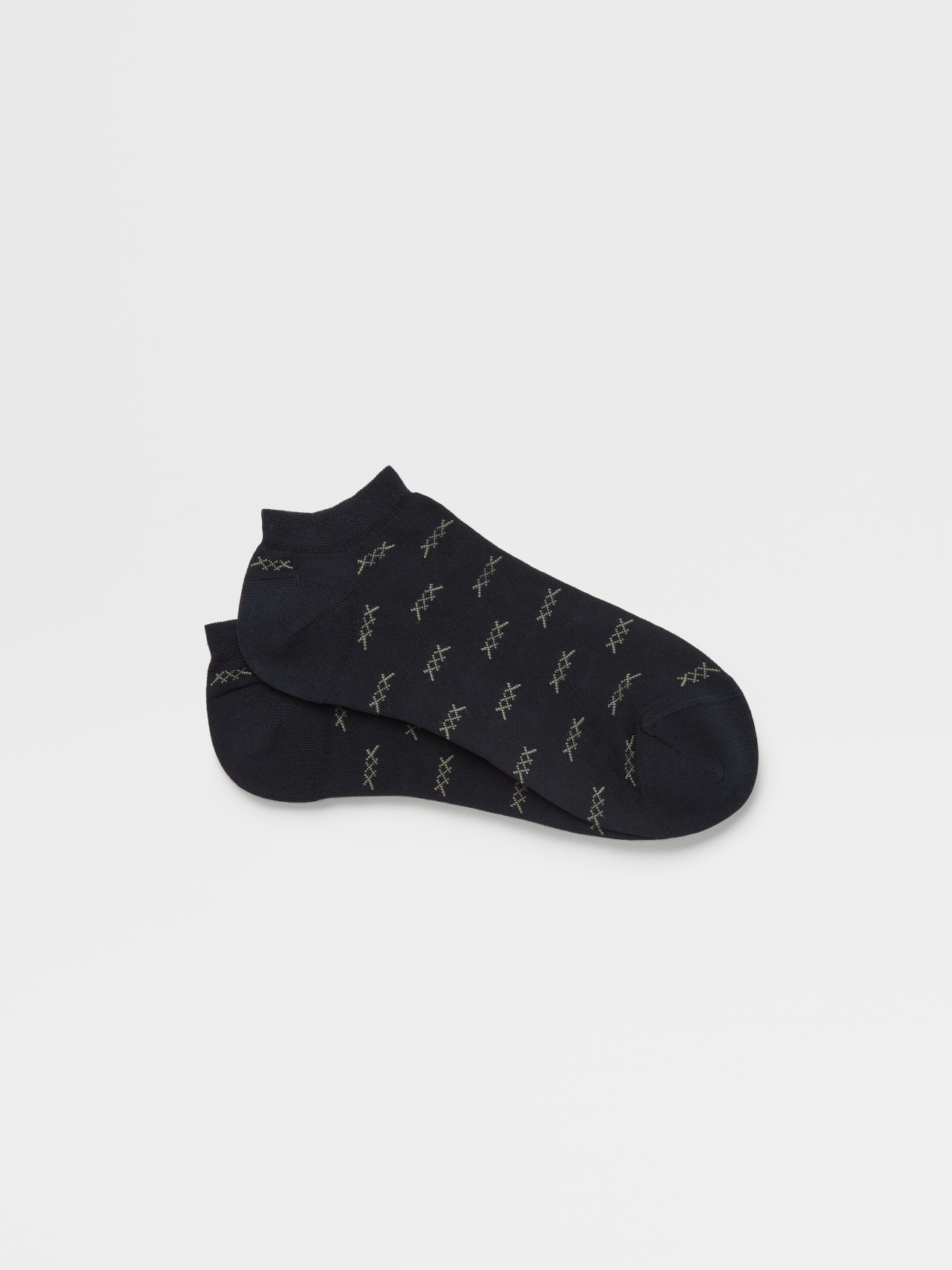 Night Blue Cotton Blend Iconic Triple X Sneaker Socks